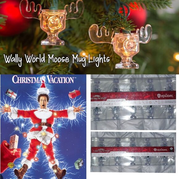 2 SETS - National Lampoon Christmas Vacation Wally World Moose Mug Light Set - - Picture 1 of 8